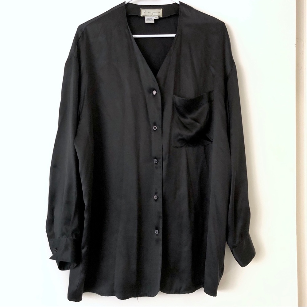 Spenser Jeremy Silky Black Button Down Shirt
